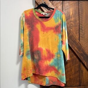 Green Envelope Vibrant Multicolor Long Sleeve Tee